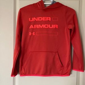 Under Armour Youth Medium Vibrant Orange Hooded Sweatshirt